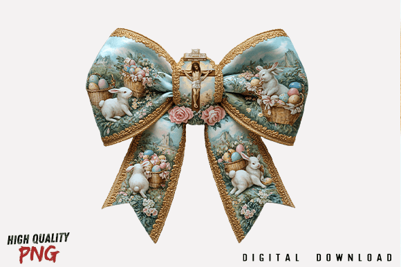 Download Christian Easter Bunny Coquette Bow PNG - Premium Resources