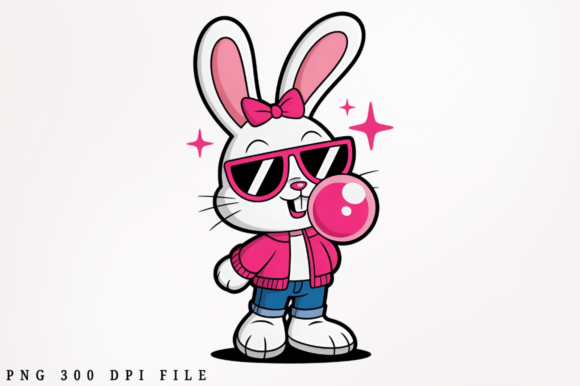 Download Cute Trendy Easter Bunny PNG Clipart Des - Premium Resources