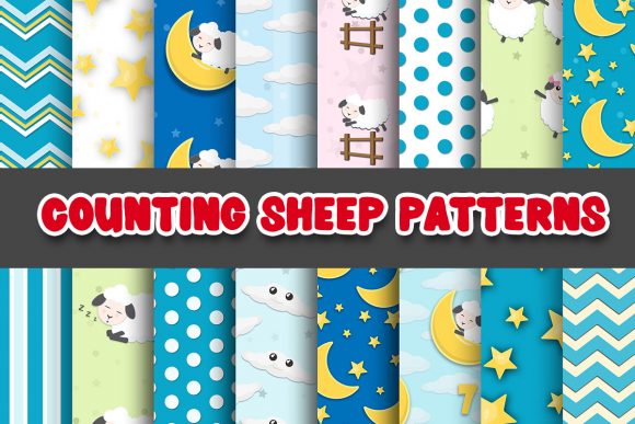 Download Counting Sheep Digital Paper Patterns - Patterns Collection