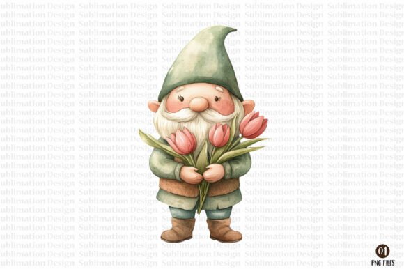Download Watercolor Whimsical Spring Gnome PNG - Premium Resources