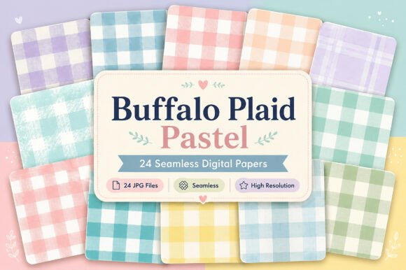 Download Buffalo Plaid Pastel Digital Patterns - Patterns Collection